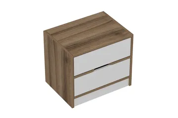 Munna Nattbord 54 cm - Valnøtt/Hvit - Møbler - Bord - Avlastningsbord & sidobord - Sengebord & nattbord