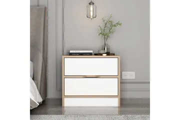 Munna Nattbord 54 cm - Valnøtt/Hvit - Møbler - Bord - Avlastningsbord & sidobord - Sengebord & nattbord