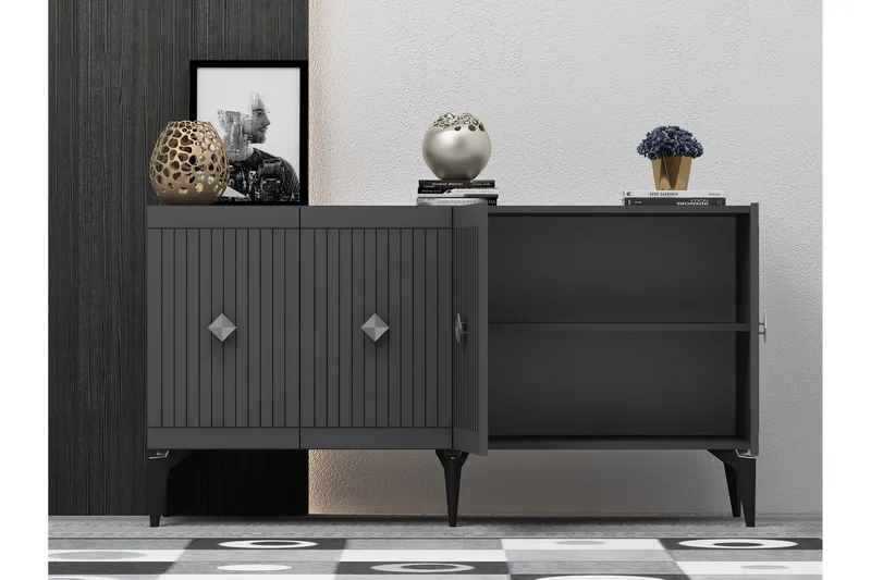 Naruyuki Konsollbord 150 cm - Antrasitt/Sølv - Møbler - Bord - Avlastningsbord & sidobord - Konsollbord & gangbord