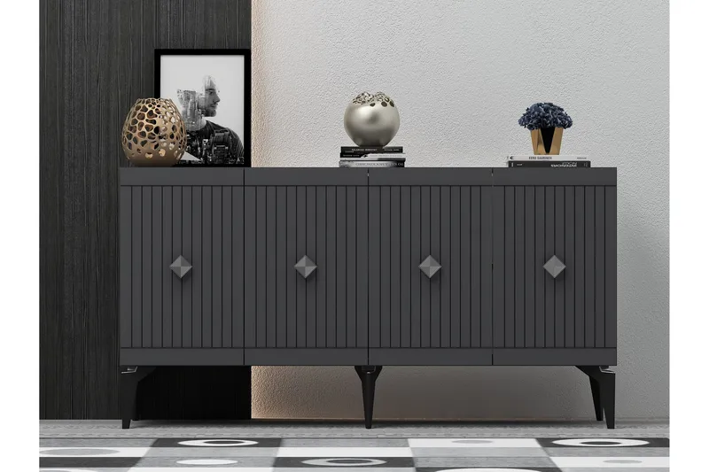 Naruyuki Konsollbord 150 cm - Antrasitt/Sølv - Møbler - Bord - Avlastningsbord & sidobord - Konsollbord & gangbord