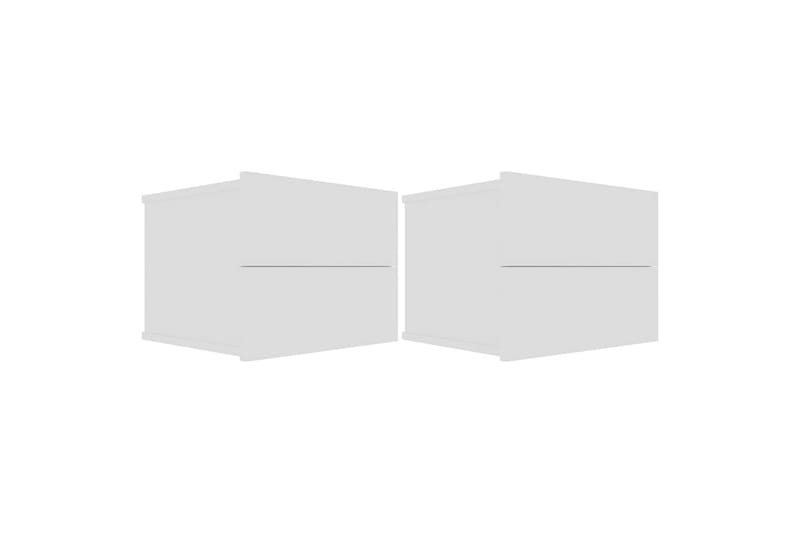 Nattbord 2 stk hvit 40x30x30 cm sponplate - Sengebord & nattbord