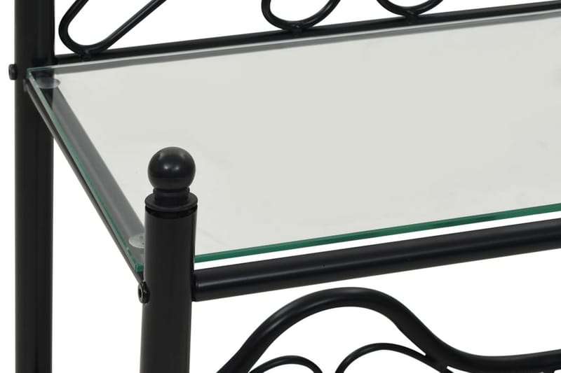 Nattbord 2 stk stål og herdet glass 45x30,5x60 cm svart - Svart - Sengebord & nattbord