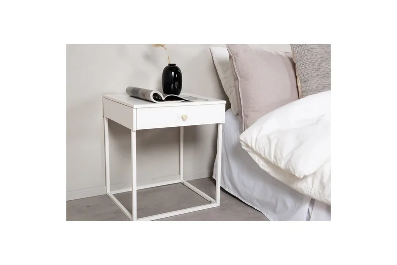 Nattbord Bakal - Hvit - Møbler - Bord - Avlastningsbord & sidobord - Sengebord & nattbord