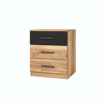 Nattbord Beta med 3 Skuffer - Mauvella eik - Møbler - Bord - Avlastningsbord & sidobord - Sengebord & nattbord