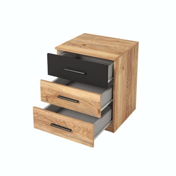 Nattbord Beta med 3 Skuffer - Mauvella eik - Møbler - Bord - Avlastningsbord & sidobord - Sengebord & nattbord