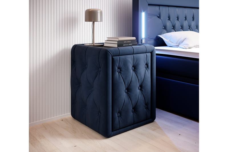 Nattbord Celio 58 cm med Oppbevaring Skuff - Blå - Sengebord & nattbord