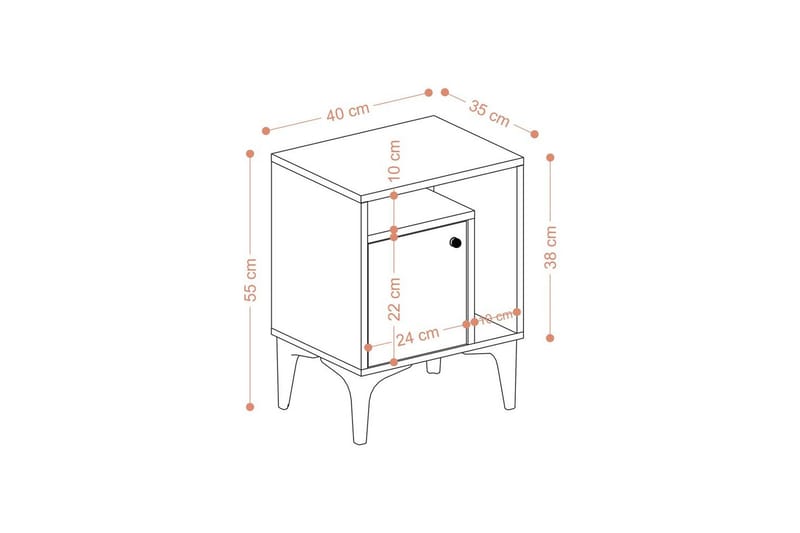 Nattbord Cliffmarch Sudamal Eik - Svart/Mørkfarget tre - Møbler - Bord - Avlastningsbord & sidobord - Sengebord & nattbord