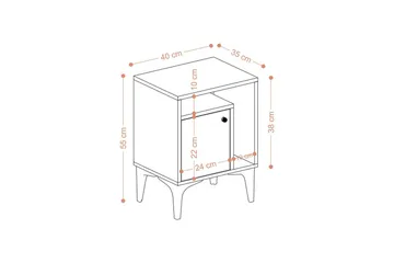 Nattbord Cliffmarch Sudamal Eik - Svart/Mørkfarget tre - Møbler - Bord - Avlastningsbord & sidobord - Sengebord & nattbord