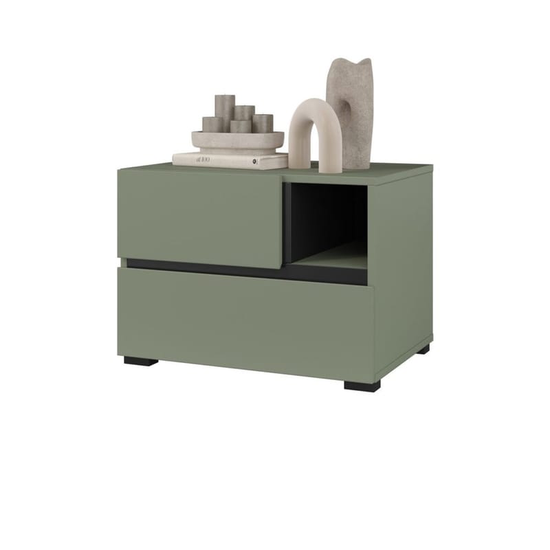 Nattbord Cross S med 2 skuffer - Grønn - Møbler - Bord - Avlastningsbord & sidobord - Sengebord & nattbord