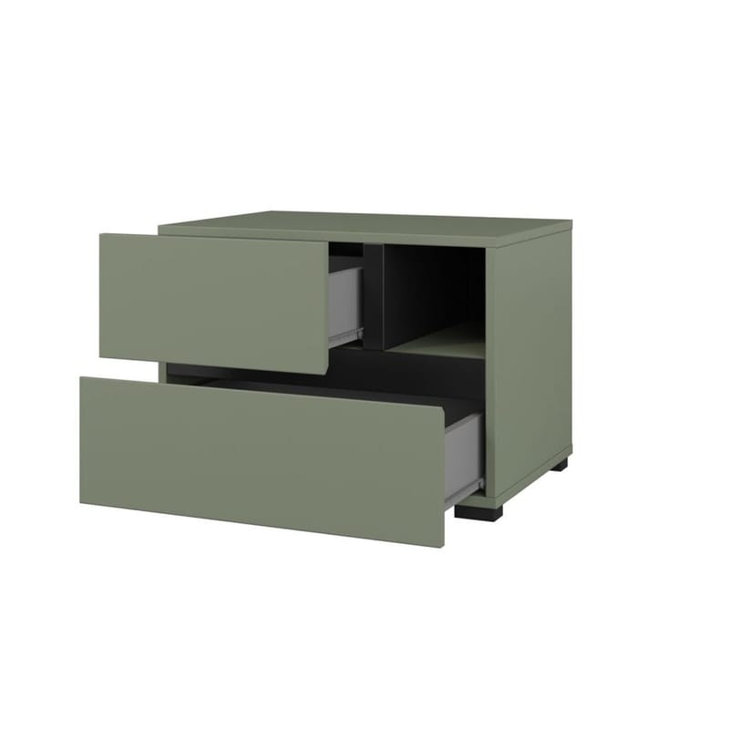 Nattbord Cross S med 2 skuffer - Grønn - Møbler - Bord - Avlastningsbord & sidobord - Sengebord & nattbord