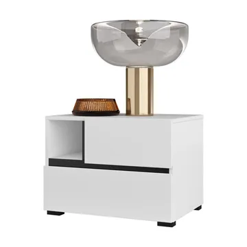 Nattbord Cross S med 2 skuffer - Hvit - Møbler - Bord - Avlastningsbord & sidobord - Sengebord & nattbord