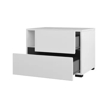 Nattbord Cross S med 2 skuffer - Hvit - Møbler - Bord - Avlastningsbord & sidobord - Sengebord & nattbord