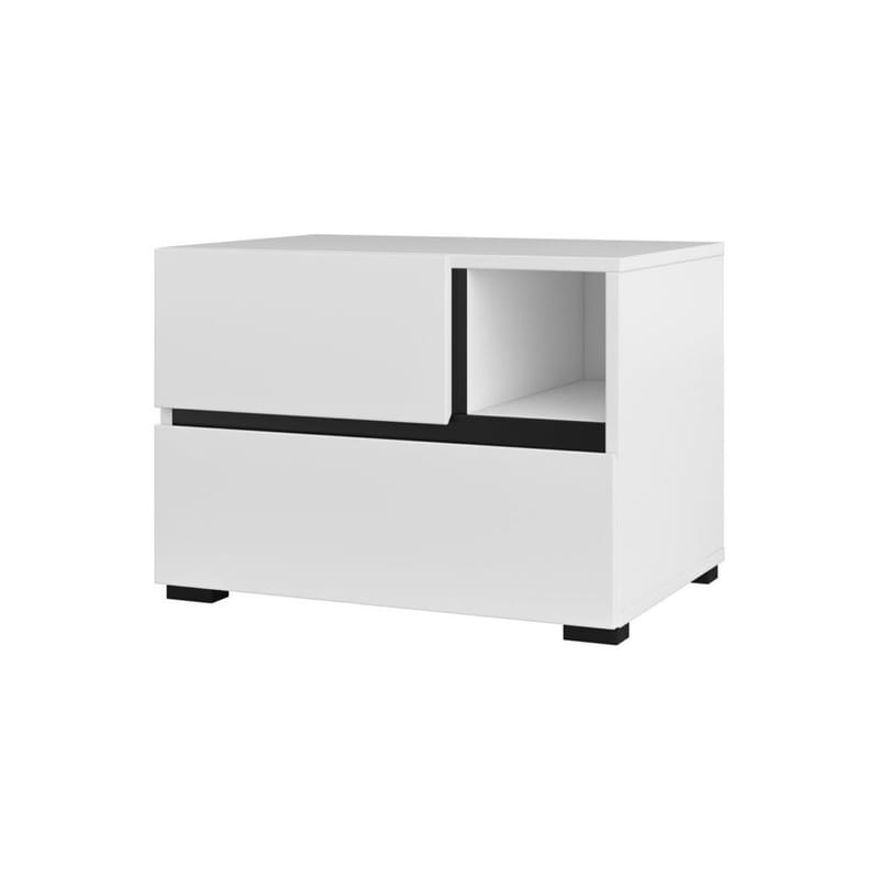 Nattbord Cross S med 2 skuffer, Hvit