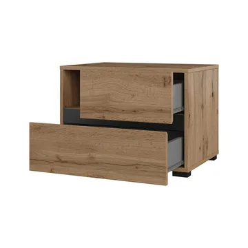 Nattbord Cross S med 2 skuffer - Wotan eik - Møbler - Bord - Avlastningsbord & sidobord - Sengebord & nattbord