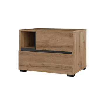 Nattbord Cross S med 2 skuffer - Wotan eik - Møbler - Bord - Avlastningsbord & sidobord - Sengebord & nattbord