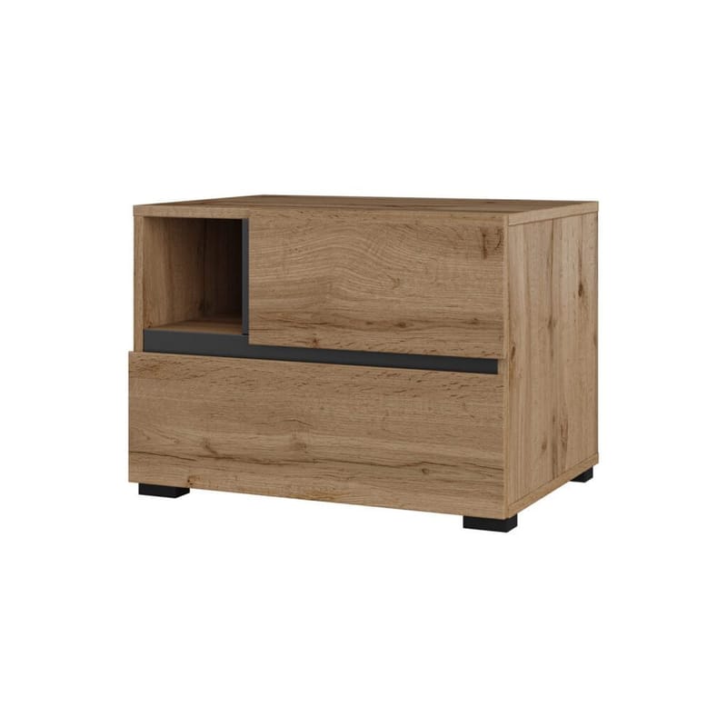 Nattbord Cross S med 2 skuffer - Wotan eik - Møbler - Bord - Avlastningsbord & sidobord - Sengebord & nattbord