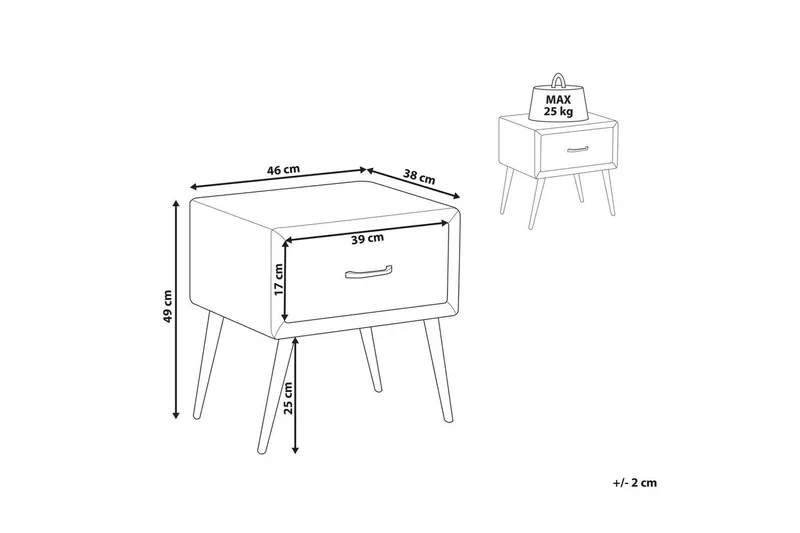 Nattbord Flayat Grønn, gull - Grønn, gull - Møbler - Bord - Avlastningsbord & sidobord - Sengebord & nattbord