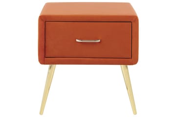 Nattbord Flayat Oransje, gull - Oransje, gull - Møbler - Bord - Avlastningsbord & sidobord - Sengebord & nattbord