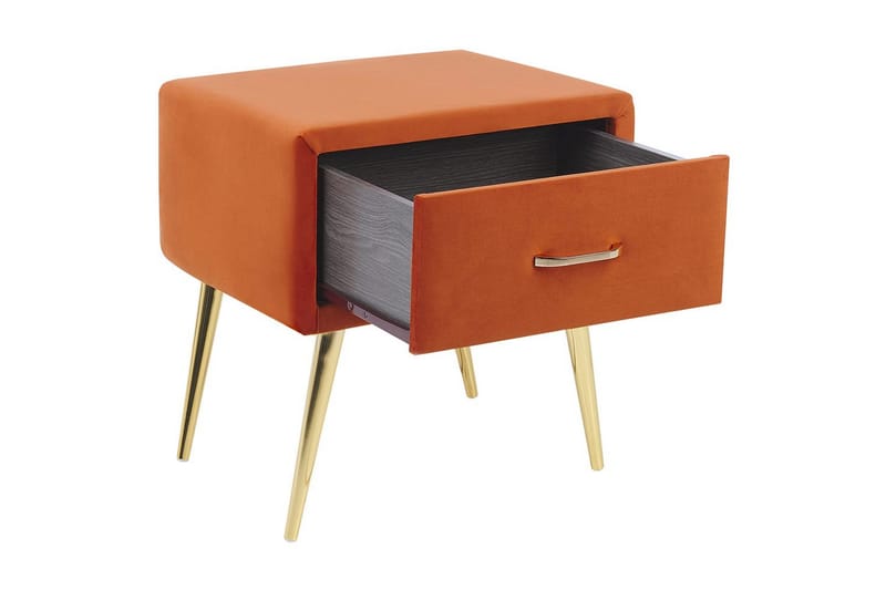 Nattbord Flayat Oransje, gull - Oransje, gull - Møbler - Bord - Avlastningsbord & sidobord - Sengebord & nattbord