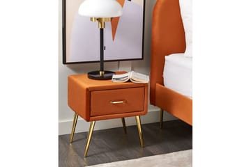 Nattbord Flayat Oransje, gull - Oransje, gull - Møbler - Bord - Avlastningsbord & sidobord - Sengebord & nattbord