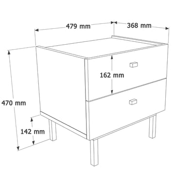 Nattbord Hanah Home Luke (47,9 x 47 x 36,8 cm) Hvit - Hvit - Møbler - Bord - Avlastningsbord & sidobord - Sengebord & nattbord