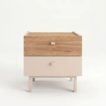Nattbord Hanah Home Luke (47,9 x 47 x 36,8 cm) Sand eik - Sand eik - Møbler - Bord - Avlastningsbord & sidobord - Sengebord & nattbord