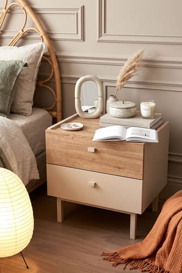 Nattbord Hanah Home Luke (47,9 x 47 x 36,8 cm) Sand eik - Sand eik - Møbler - Bord - Avlastningsbord & sidobord - Sengebord & nattbord
