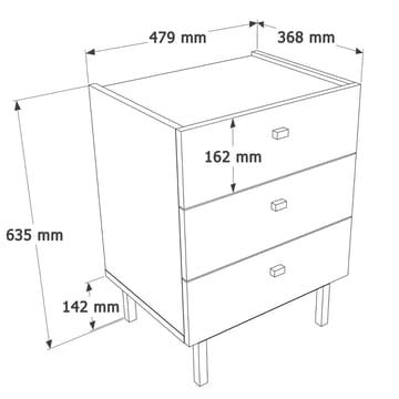 Nattbord Hanah Home Luke (47,9 x 63,5 x 36,8 cm) Hvit - Hvit - Møbler - Bord - Avlastningsbord & sidobord - Sengebord & nattbord