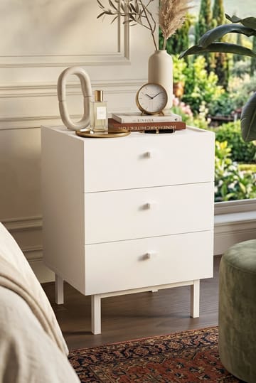 Nattbord Hanah Home Luke (47,9 x 63,5 x 36,8 cm) Hvit - Hvit - Møbler - Bord - Avlastningsbord & sidobord - Sengebord & nattbord