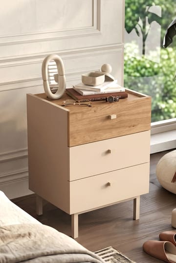 Nattbord Hanah Home Luke (47,9 x 63,5 x 36,8 cm) Sand eik - Sand og eik - Møbler - Bord - Avlastningsbord & sidobord - Sengebord & nattbord