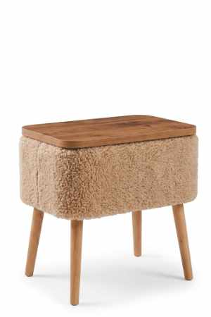 Nattbord Hanah Home Parkway (60 x 55 x 30 cm) Beige natur - Beige og natur - Møbler - Bord - Avlastningsbord & sidobord - Sengebord & nattbord