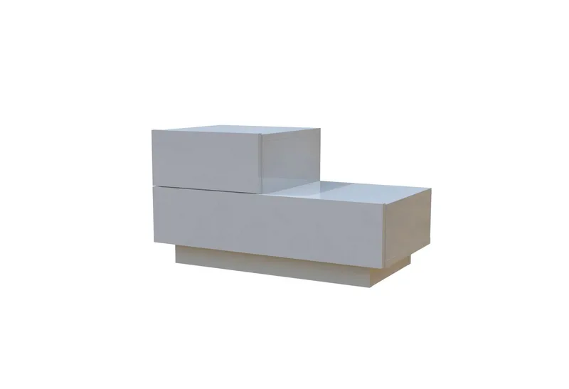 Nattbord Homitis Kayra (70 x 35 x 38,3 cm) Hvit - Hvit - Møbler - Bord - Avlastningsbord & sidobord - Sengebord & nattbord
