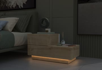 Nattbord Homitis Kayra (70 x 35 x 38,3 cm) Sapphire Oak - Sapphire Oak - Møbler - Bord - Avlastningsbord & sidobord - Sengebord & nattbord