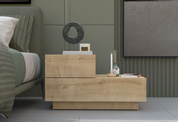 Nattbord Homitis Kayra (70 x 35 x 38,3 cm) Sapphire Oak - Sapphire Oak - Møbler - Bord - Avlastningsbord & sidobord - Sengebord & nattbord