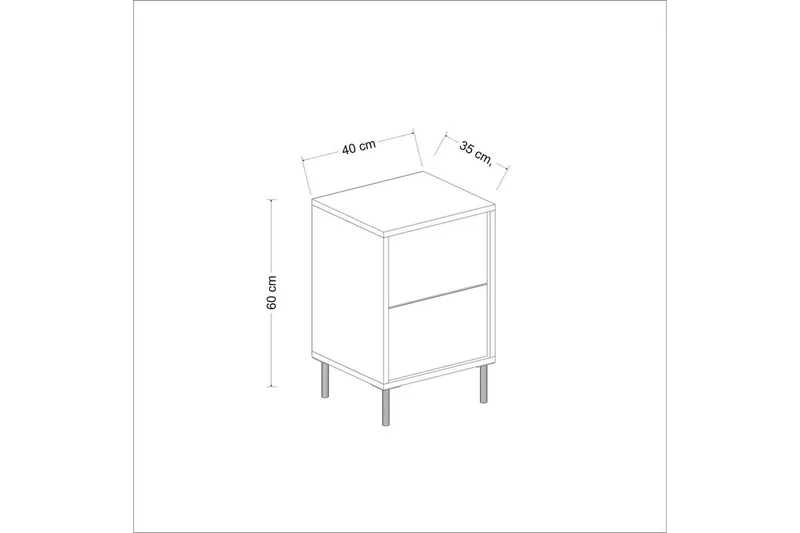 Nattbord Imaj Travertin / Gull - Beige/Gull - Møbler - Bord - Avlastningsbord & sidobord - Sengebord & nattbord