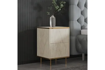 Nattbord Imaj Travertin / Gull - Beige/Gull - Møbler - Bord - Avlastningsbord & sidobord - Sengebord & nattbord