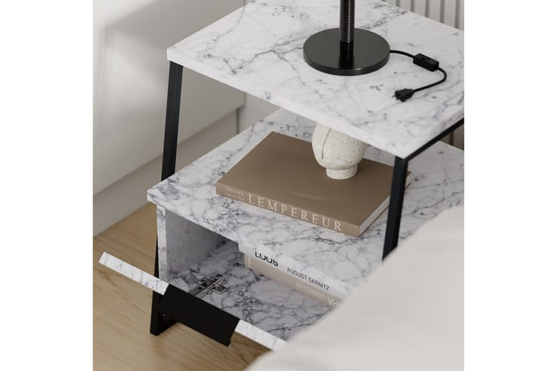 Nattbord Kavilash Carrara Marmor - Carrara Marmor - Møbler - Bord - Avlastningsbord & sidobord - Sengebord & nattbord