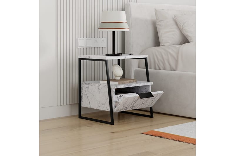 Nattbord Kavilash Carrara Marmor - Carrara Marmor - Møbler - Bord - Avlastningsbord & sidobord - Sengebord & nattbord