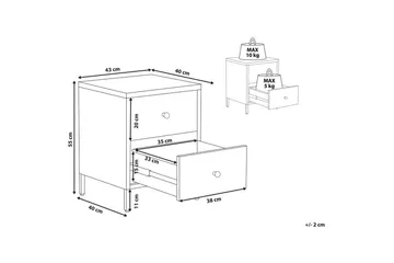 Nattbord Kylea Blå, gull - Blå, gull - Møbler - Bord - Avlastningsbord & sidobord - Sengebord & nattbord