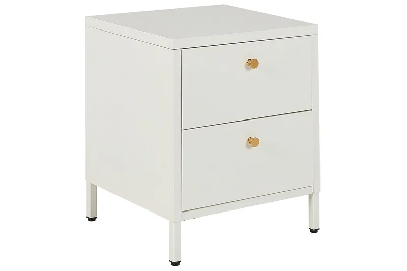 Nattbord Kylea Hvit, gull, Hvit, gull