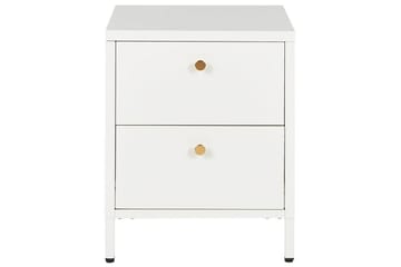 Nattbord Kylea Hvit, gull - Hvit, gull - Møbler - Bord - Avlastningsbord & sidobord - Sengebord & nattbord