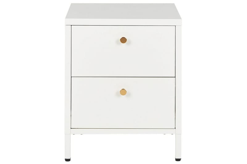 Nattbord Kylea Hvit, gull - Hvit, gull - Møbler - Bord - Avlastningsbord & sidobord - Sengebord & nattbord