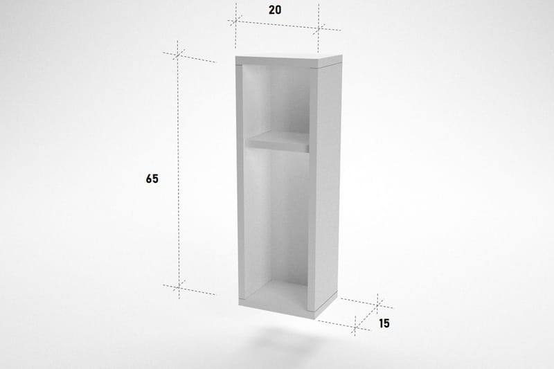 Nattbord Lundtorp 15 cm med Oppbevaring 2 Hyller - Hvit - Sengebord & nattbord