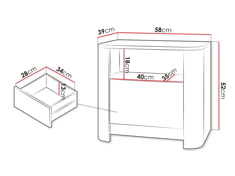 nattbord Nattbord BARI S58 brun - Møbler - Bord - Avlastningsbord & sidobord - Sengebord & nattbord