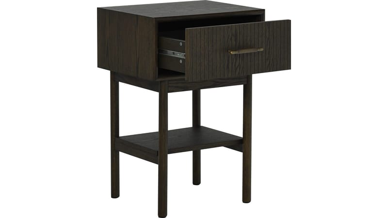 Nattbord NFG Lyon 1 skuff Brunlackad ek 66 cm - Brunlakkert eik - Møbler - Bord - Avlastningsbord & sidobord - Sengebord & nattbord