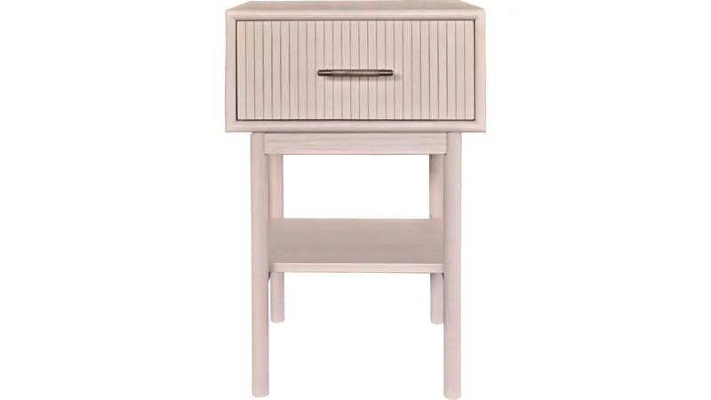 Nattbord NFG Lyon 1 skuff Vitpigmenterad ek 66 cm - Hvitpigmentert eik - Møbler - Bord - Avlastningsbord & sidobord - Sengebord & nattbord