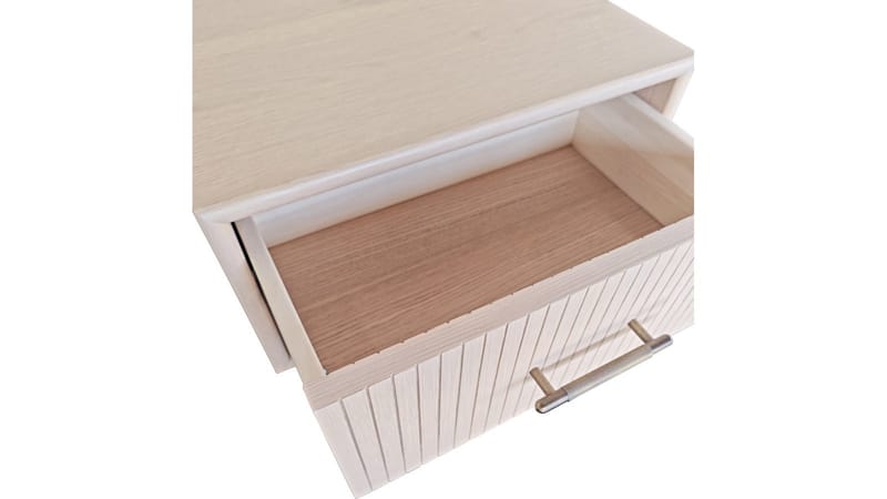 Nattbord NFG Lyon 1 skuff Vitpigmenterad ek 66 cm - Hvitpigmentert eik - Møbler - Bord - Avlastningsbord & sidobord - Sengebord & nattbord
