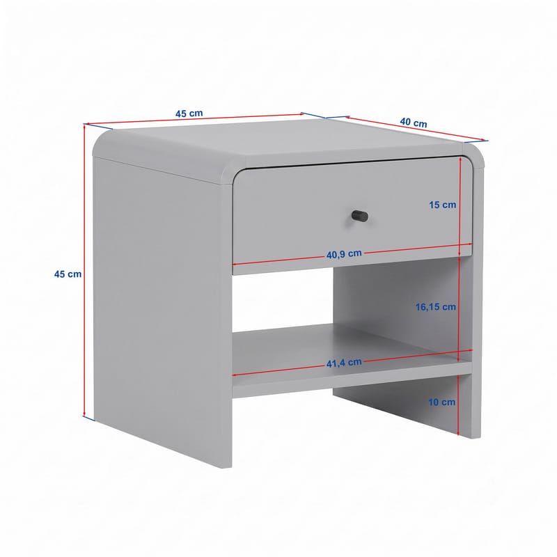 Nattbord Nordure Parila (45 x 45 x 40 cm) Sepet Oak - Sepet Oak - Møbler - Bord - Avlastningsbord & sidobord - Sengebord & nattbord