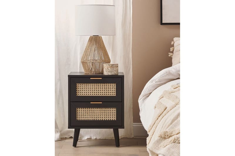 Nattbord Opoco med 2 oppbevaringsskuffer - Møbler - Bord - Avlastningsbord & sidobord - Sengebord & nattbord