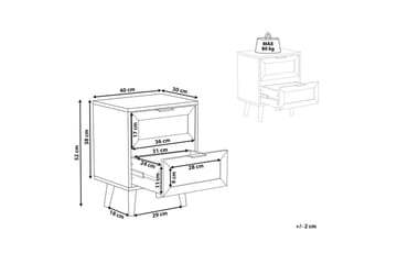 Nattbord Opoco med 2 oppbevaringsskuffer - Møbler - Bord - Avlastningsbord & sidobord - Sengebord & nattbord